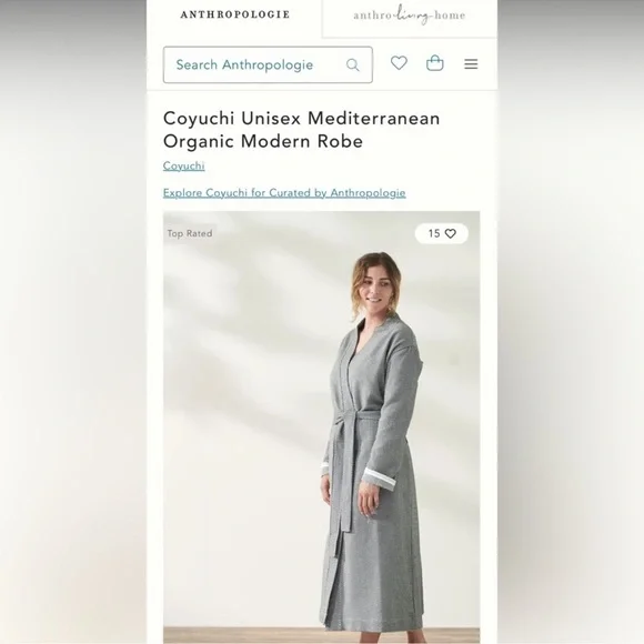 COYUCHI X ANTHROPOLOGIE UNISEX ROBE - Picture 4 of 10